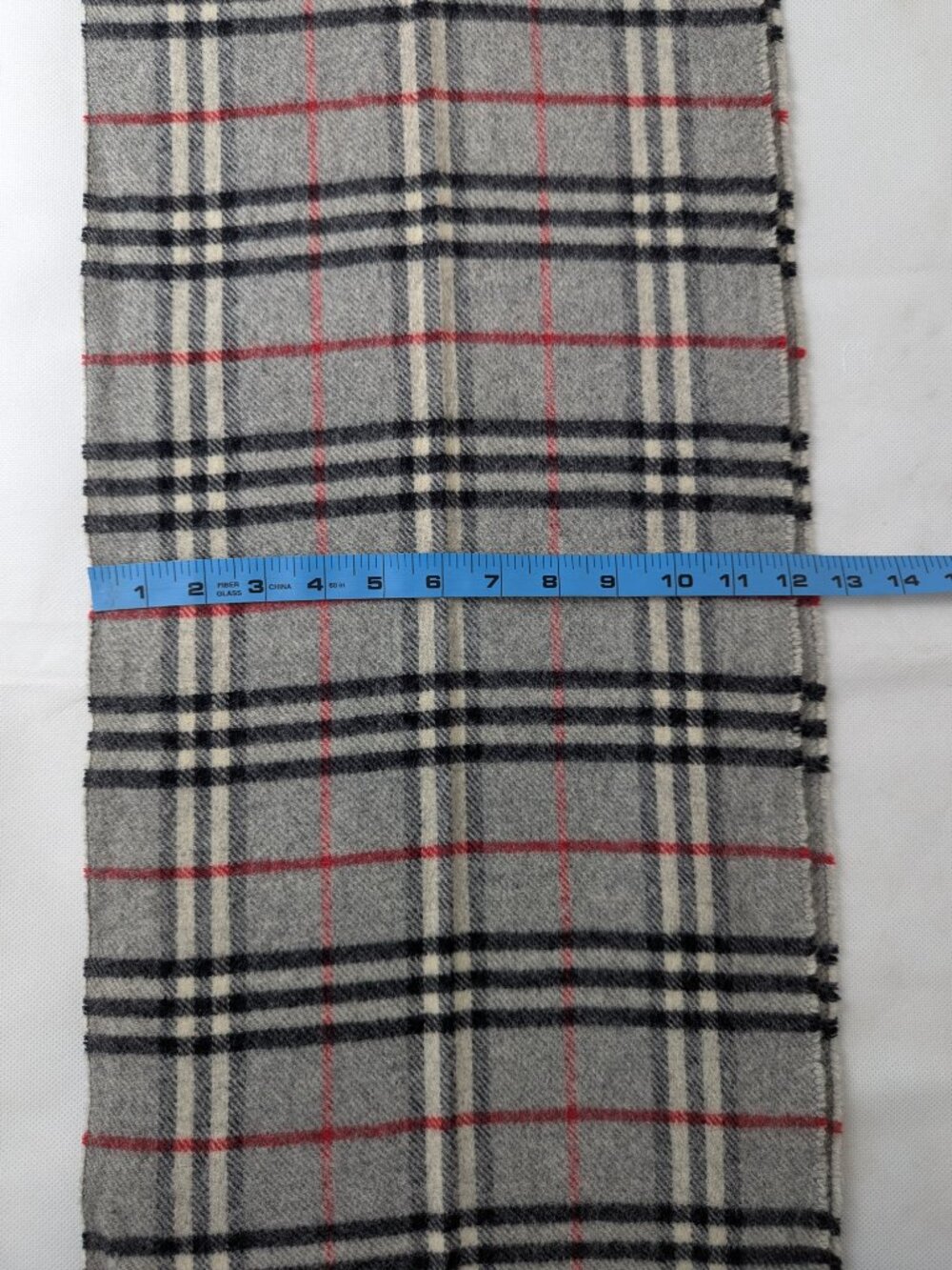 Luxury Burberry 100%Lambswool Nova Check Gray Scarf Unisex - Picture 7 of 7